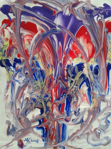 Peinture intitulée "Explode" par Marianne Huizinga, Œuvre d'art originale, Gouache
