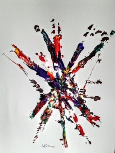 Peinture intitulée "Crossroads" par Marianne Huizinga, Œuvre d'art originale, Gouache