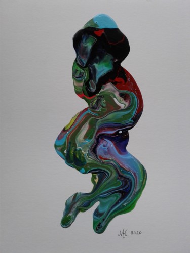 Painting titled "Dancing  demons" by Marianne Huizinga, Original Artwork, Acrylic