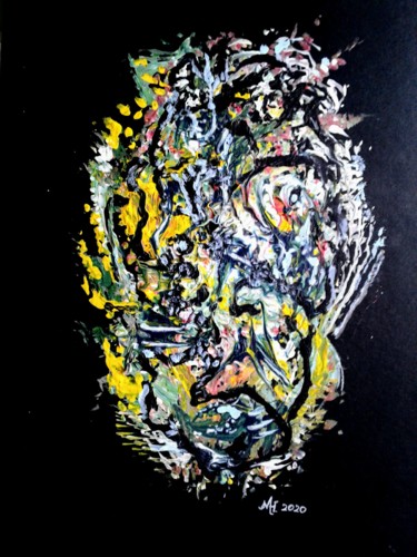 Painting titled "Disturbed" by Marianne Huizinga, Original Artwork, Acrylic