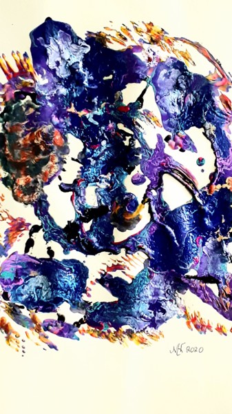 Malerei mit dem Titel "Blue mood" von Marianne Huizinga, Original-Kunstwerk, Acryl
