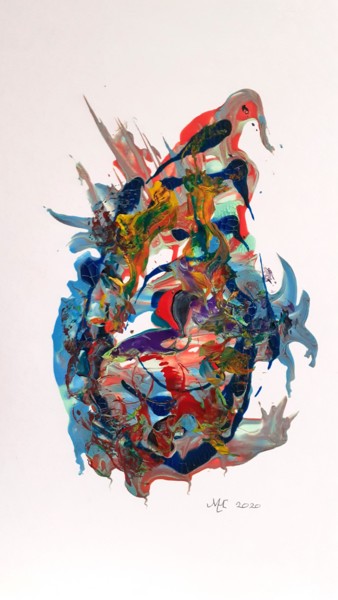 Painting titled "Tropical" by Marianne Huizinga, Original Artwork, Acrylic