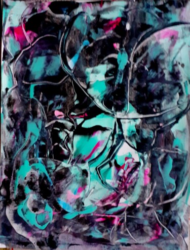 Painting titled "Poison" by Marianne Huizinga, Original Artwork, Acrylic