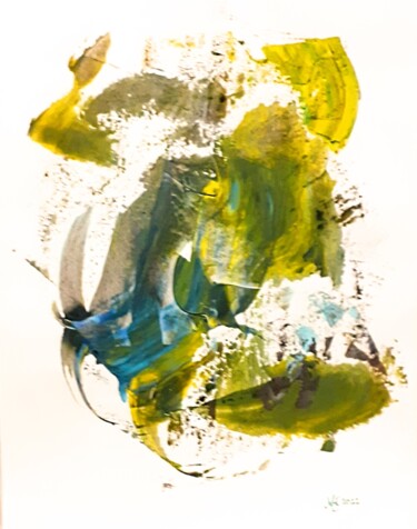Painting titled "Green peace" by Marianne Huizinga, Original Artwork, Acrylic