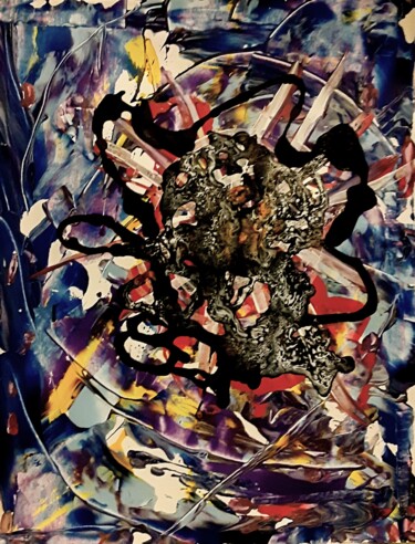 Schilderij getiteld "Destroying the earth" door Marianne Huizinga, Origineel Kunstwerk, Acryl