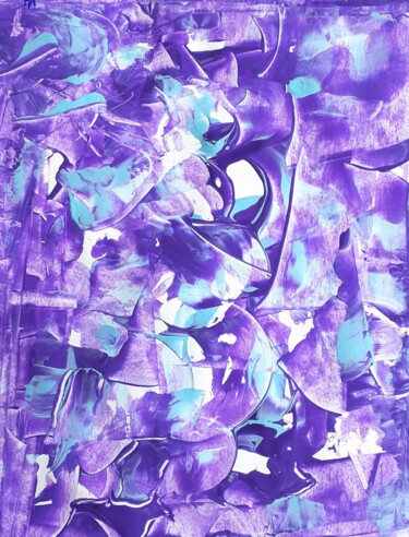 Painting titled "Violett dreams" by Marianne Huizinga, Original Artwork, Acrylic