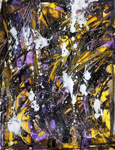 Painting titled "Purple dream" by Marianne Huizinga, Original Artwork, Acrylic