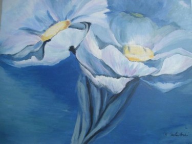 Malerei mit dem Titel "Flores" von Mihaela Mihailovici, Original-Kunstwerk, Öl