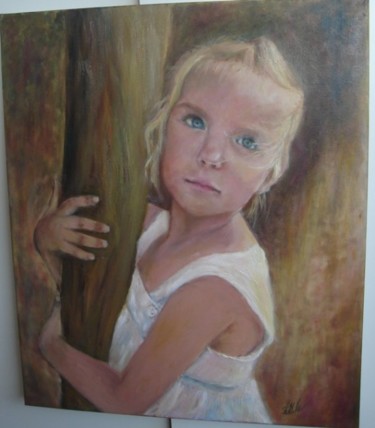 Painting titled "Portrait" by Mihaela Mihailovici, Original Artwork, Oil