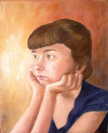 Painting titled "Paula" by Mihaela Mihailovici, Original Artwork, Oil