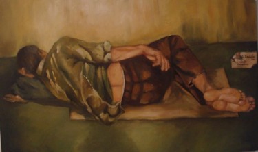 Pintura titulada "Misery" por Mihaela Mihailovici, Obra de arte original, Oleo Montado en Bastidor de camilla de madera