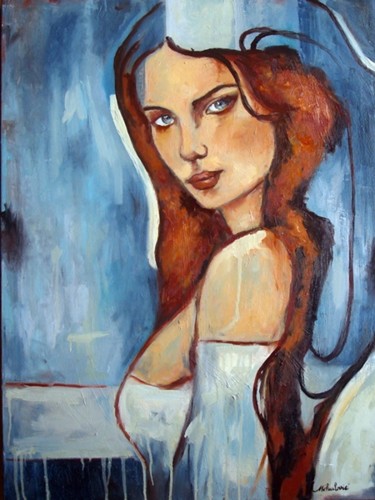 Malerei mit dem Titel "Miradas" von Mihaela Mihailovici, Original-Kunstwerk, Öl
