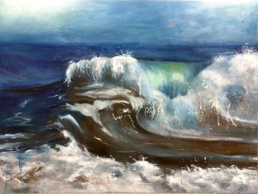 Painting titled "El baile de las olas" by Mihaela Mihailovici, Original Artwork, Oil