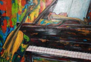 Peinture intitulée "Piano, violoncelle…" par Boiko Popov, Œuvre d'art originale, Acrylique