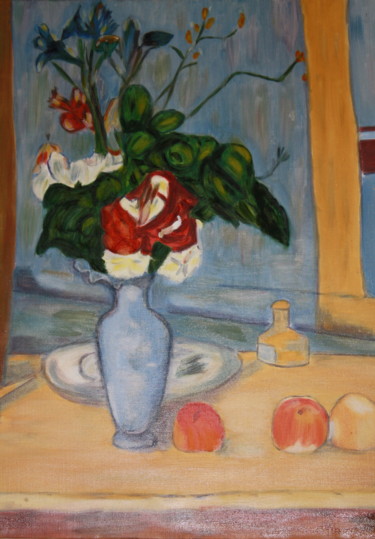 Peinture intitulée "Copie Cézanne (Fleu…" par Boiko Popov, Œuvre d'art originale, Huile