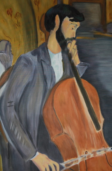 Peinture intitulée "Hommage Modigliani" par Boiko Popov, Œuvre d'art originale, Huile