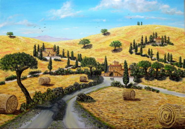 Painting titled "Campagna toscana3.j…" by Leandro Boi, Original Artwork, Oil