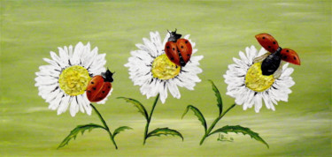Painting titled "coccinelle.jpg" by Leandro Boi, Original Artwork, Oil
