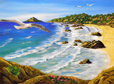 Pittura intitolato "costa-smeralda1.jpg" da Leandro Boi, Opera d'arte originale, Olio