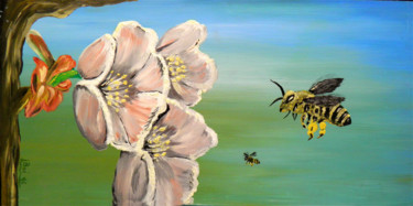 Painting titled "In cerca di polline" by Leandro Boi, Original Artwork, Oil