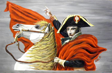 Schilderij getiteld "Napoleon crossing t…" door Leandro Boi, Origineel Kunstwerk, Olie