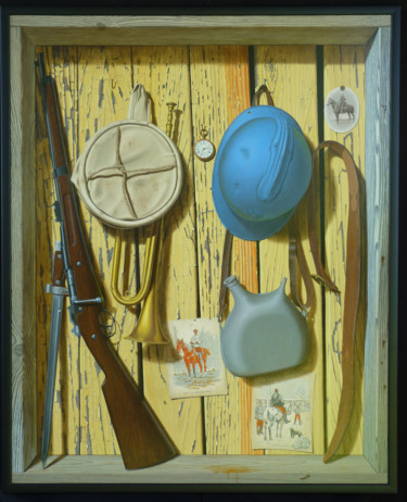 Painting titled "Cavalerie 1914 1918" by Dominique Bois, Original Artwork