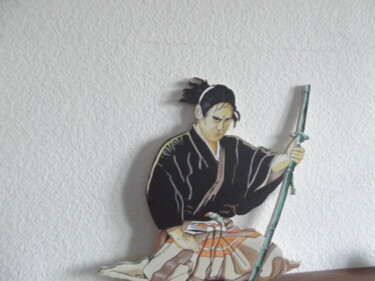 Sculpture intitulée "Samourai assis" par Bois-Grisel, Œuvre d'art originale, Décoration de maison