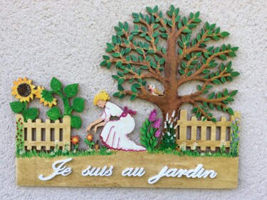 Sculpture intitulée "Je suis au Jardin" par Bois-Grisel, Œuvre d'art originale, Décoration de maison