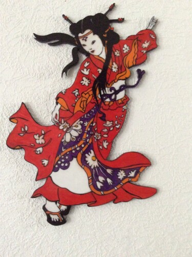 Escultura titulada "geisha danseuse" por Bois-Grisel, Obra de arte original