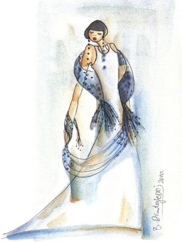 Painting titled "Perls" by Bojana Dimitrijevic, Original Artwork, Watercolor