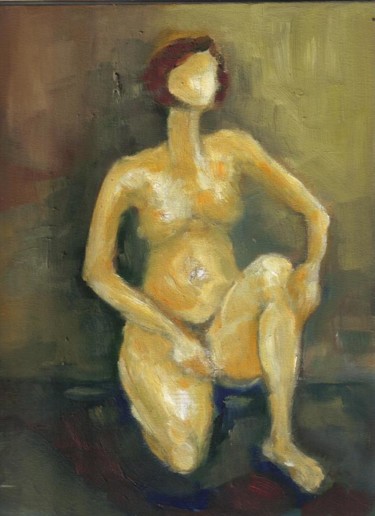 Painting titled "Act" by Bojana Dimitrijevic, Original Artwork, Oil