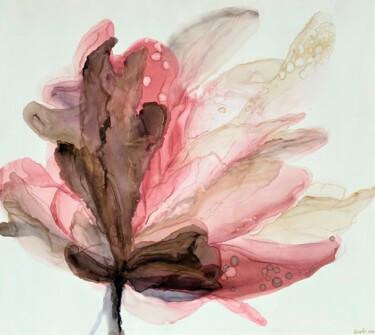 Peinture intitulée "Pearl flower" par Svitlana Bozhesku, Œuvre d'art originale, Encre