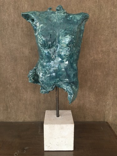 Sculpture titled "Rêve   bleu" by Nicole Boldo, Original Artwork, Ceramics