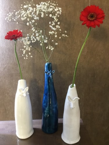 Sculpture intitulée "Vases animaux" par Nicole Boldo, Œuvre d'art originale, Céramique