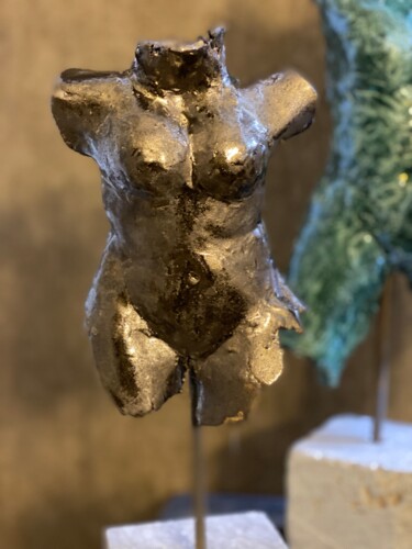Sculpture titled "Buste femme bronze…" by Nicole Boldo, Original Artwork, Ceramics