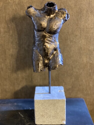 Sculpture titled "Buste homme bronze…" by Nicole Boldo, Original Artwork, Ceramics