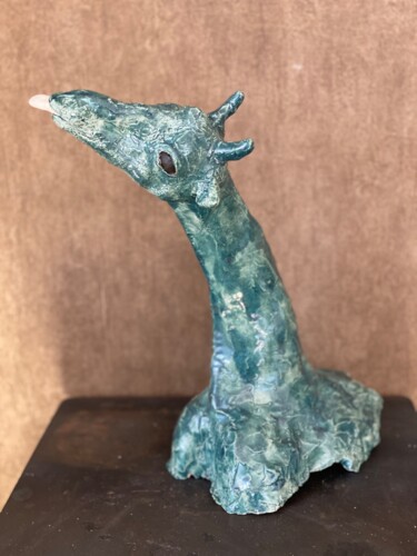 Sculpture titled "Girafe" by Nicole Boldo, Original Artwork, Ceramics
