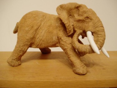 Sculpture intitulée "ELEPHANT EN MOUVEME…" par Nicole Boldo, Œuvre d'art originale