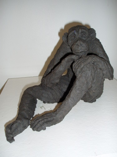 Sculptuur getiteld "Corps de singe" door Nicole Boldo, Origineel Kunstwerk, Terra cotta