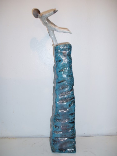 Sculpture intitulée "COLONNE- LIBRE" par Nicole Boldo, Œuvre d'art originale, Céramique