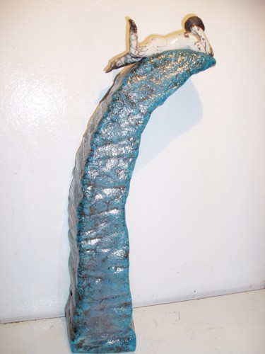 Sculpture titled "COLONNE- REVE" by Nicole Boldo, Original Artwork, Ceramics
