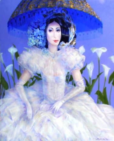 Malerei mit dem Titel "Lady in white  Seri…" von W. A. Di Bolgherese, Original-Kunstwerk