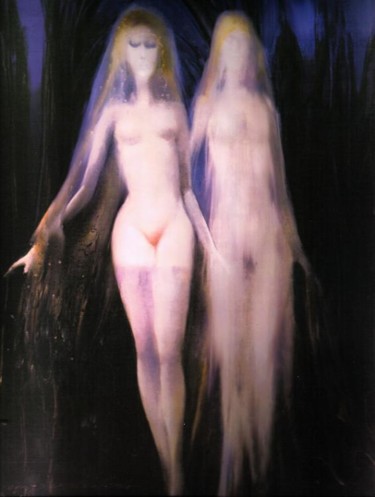 Painting titled "Die violetten Schle…" by W. A. Di Bolgherese, Original Artwork