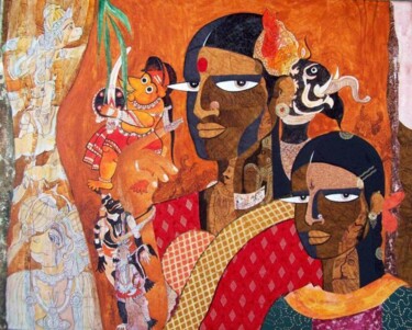 Painting titled "Toy Makers-10" by Bolgum Nagesh Goud, Original Artwork