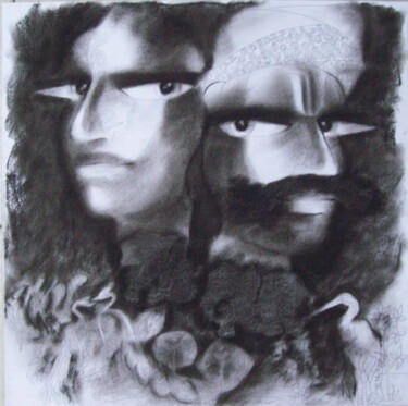 Painting titled "MEN-WOMEN -7" by Bolgum Nagesh Goud, Original Artwork