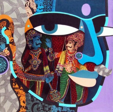 Malerei mit dem Titel "PUPPET MAKER-30" von Bolgum Nagesh Goud, Original-Kunstwerk