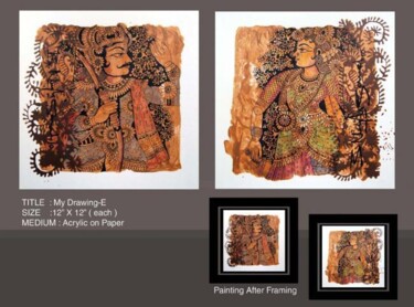 Malerei mit dem Titel "My Drawing-E" von Bolgum Nagesh Goud, Original-Kunstwerk