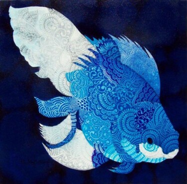 Malerei mit dem Titel "MY FISHES-I" von Bolgum Nagesh Goud, Original-Kunstwerk