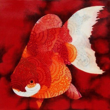 Malerei mit dem Titel "MY FISHES-J" von Bolgum Nagesh Goud, Original-Kunstwerk