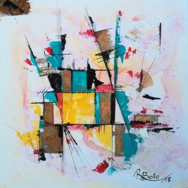 Painting titled "croisement n°1" by Roxane Bollo, Original Artwork, Acrylic